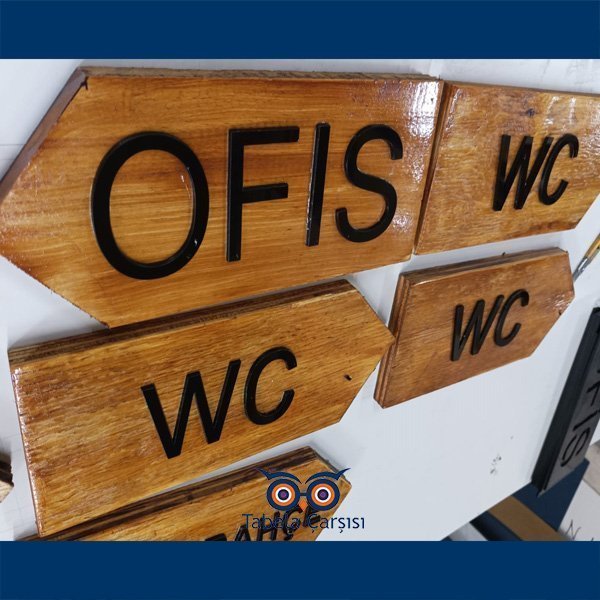 Doğal Ahşap Kafe Tabelası